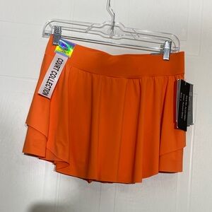 Indero Orange Pickleball/tennis skirt with Ruffle Detail